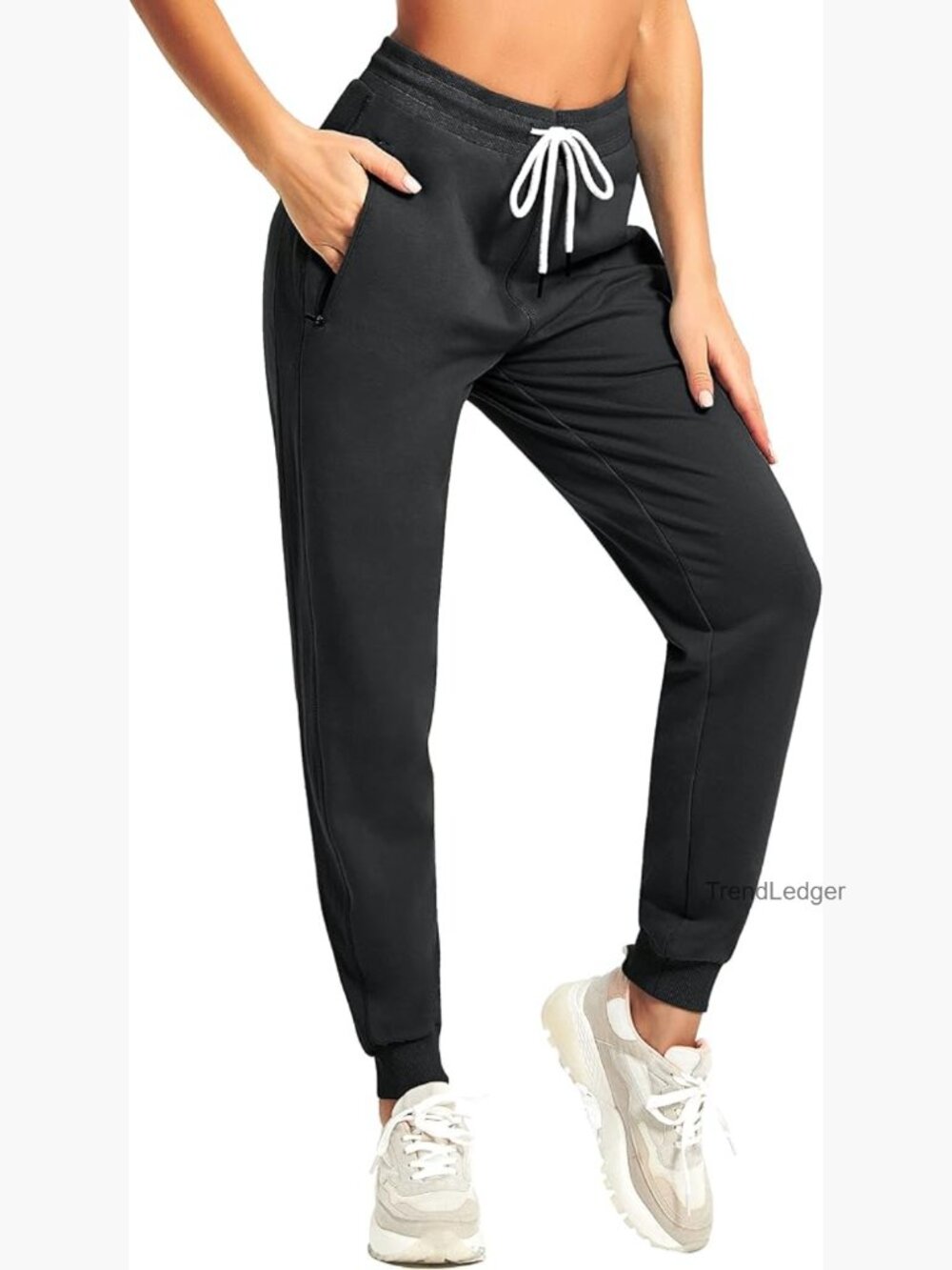 Cotton Jogger Sweatpants with Zipper Pocket for Workout and Lounge